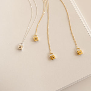 Minimalism Personalized Lock Initial Necklace