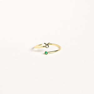 Minimalist Personalized Birthstone Constellation Open Ring
