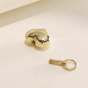 Personalized Gold Heart Cremation Charm Necklace For Pet Ashes