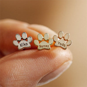 Personalized Paw Earrings, Gift for Pet Lovers, Pet Remembrance Studs