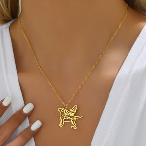 Engraved Name Personalized Dog Breed Charm Pet Memorial Necklace