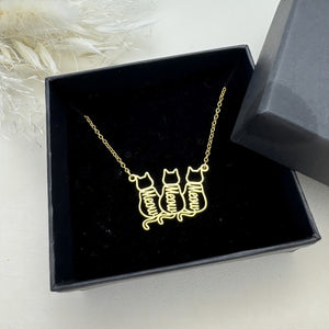 Dainty Cat Name Necklace, Minimalist Necklace, Cat Lovers Gift,Mothers Day Gift