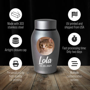 Custom Pet Photo Urn for dogs ashes, Personalized Dog Memorial Cremation Urn, Pet Memorial Gift