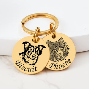 Personalized Keychain With Photo Engraving Photo Pendant