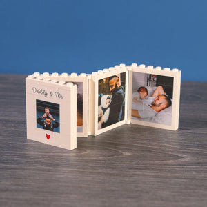 Personalized Foldable Dad & Me Brick Photo Frame Gift, Mini Photo Album