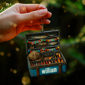 Fishing Lover Christmas Personalized Toolbox Ornament