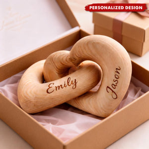 Custom Names Personalized Infinity Heart Sculpture, Romantic Couple Keepsake, Anniversary Present for Him Her