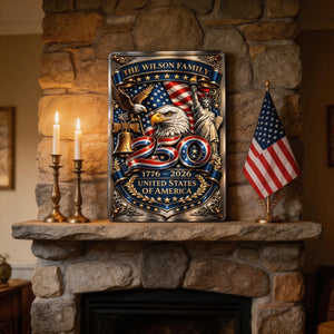 America 250th- Personalized Metal Sign, Custom Home Decor Metal Sign