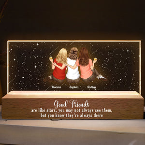 Good Besties Are Like Stars - Personalized LED Night Light Gift For Friends, Sisters
