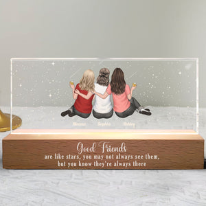 Good Besties Are Like Stars - Personalized LED Night Light Gift For Friends, Sisters