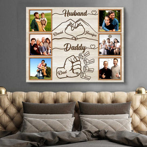 First Bump Husband Daddy Personalized Canvas Gifts For Dad
