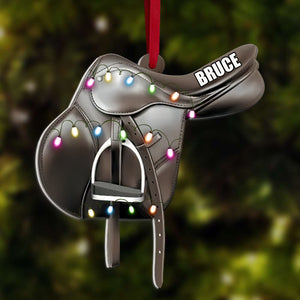 Personalized Riding Outfit Horse, Horse Custom Shape Acrylic Ornament Christmas Gift