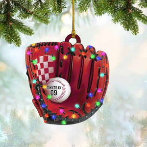 Personalized Baseball Gloves Christmas Ornament, Gift For Baseball Lover