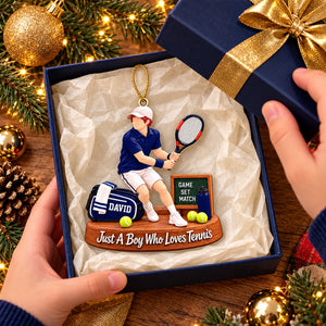 Just A Girl Who Loves Tennis – Personalized Acrylic Christmas Ornament | Custom Name Keepsake Gift For Tennis Players & Fans