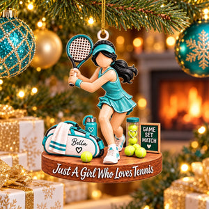 Just A Girl Who Loves Tennis – Personalized Acrylic Christmas Ornament | Custom Name Keepsake Gift For Tennis Players & Fans