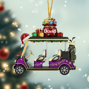 Golf Cart Ornament - Personalized Gifts For Golf Lovers