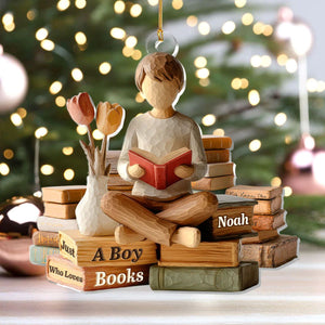 Just A Boy Girl Who Loves Books - Personalized 1-Layer Acrylic Ornament