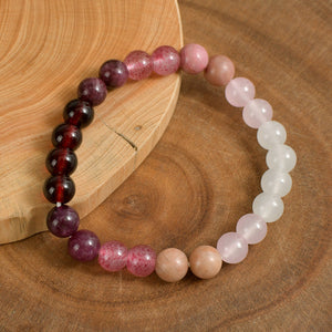 Seven Colored Stone, Tiger Eye Stone Bracelet - 7 Chakras Card Bracelet
