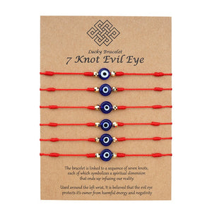 7 Knot Evil Eyе Lucky Card Bracelets