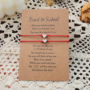 To My Children Back To School Heart Card Bracelets