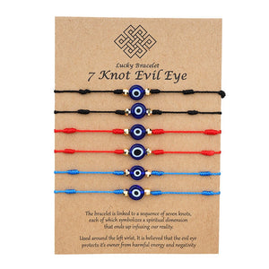 7 Knot Evil Eyе Lucky Card Bracelets