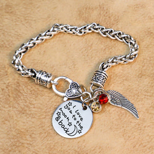 Love you to the Moon & Back Antique Silver Bracelet