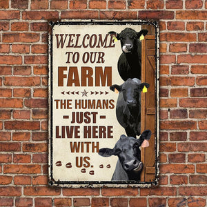 BLACK ANGUS CATTLE LOVERS WELCOME TO OUR FARM METAL SIGN