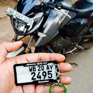 Number Plate Keychain With Name & Vehicle Model