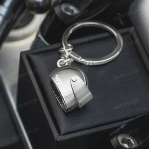 Personalized Name Motorcycle Helmet Keychain Gift for Biker