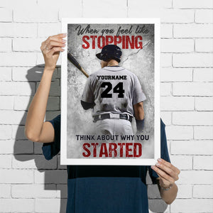 Personalized Gift for Baseball Lovers Poster-Baseball When You Feel Like Stopping
