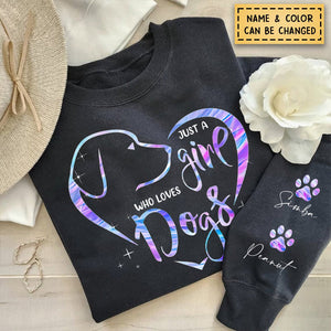 Colorful Dog Lovers Heart Paw Personalized Sweatshirt