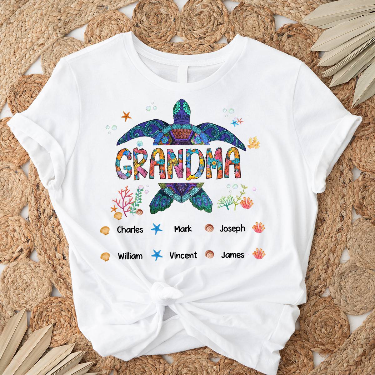 Personalized Grandma Gift Turtle Pure cotton T-Shirt