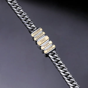 Father's Day Gift Cuba Link Men's Bracelet With Personalized Beads