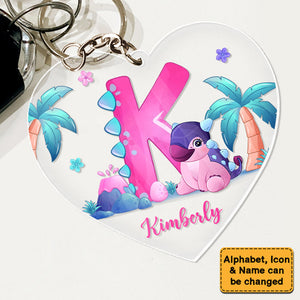 Personalized Gift For Granddaughter/Son Kid With Letter Acylic Keychain