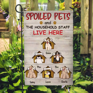 Custom Dog Garden Flag - Personalized Garden Flag - Pet Art Full - Choose Up To 7 Pets/Dogs/Cats