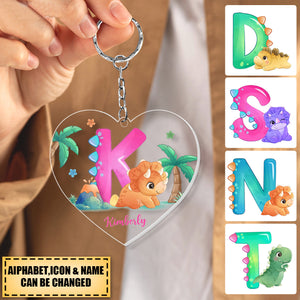 Personalized Gift For Granddaughter/Son Kid With Letter Acylic Keychain