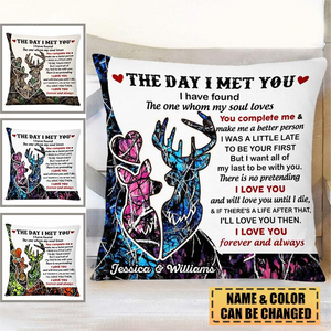 Personalized Poster/Canva Hunting Deer Couple Pillow
