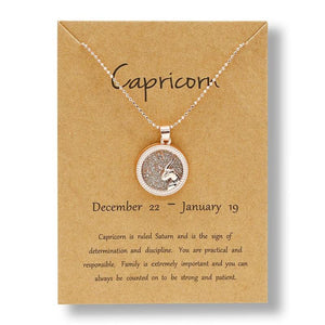 Capricorn-12 Constellation Zodiac Sign Necklace