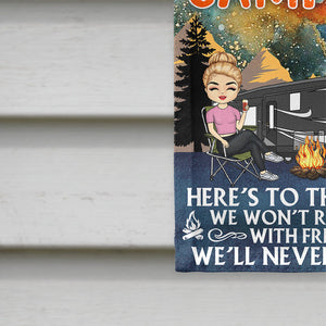 Personalized Here's To The Nights We Won't Remember - Gift For Camping Lovers Flag