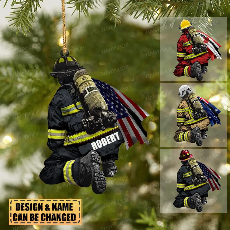 Personalized Firefighter V3 Christmas-Two Sided Ornament