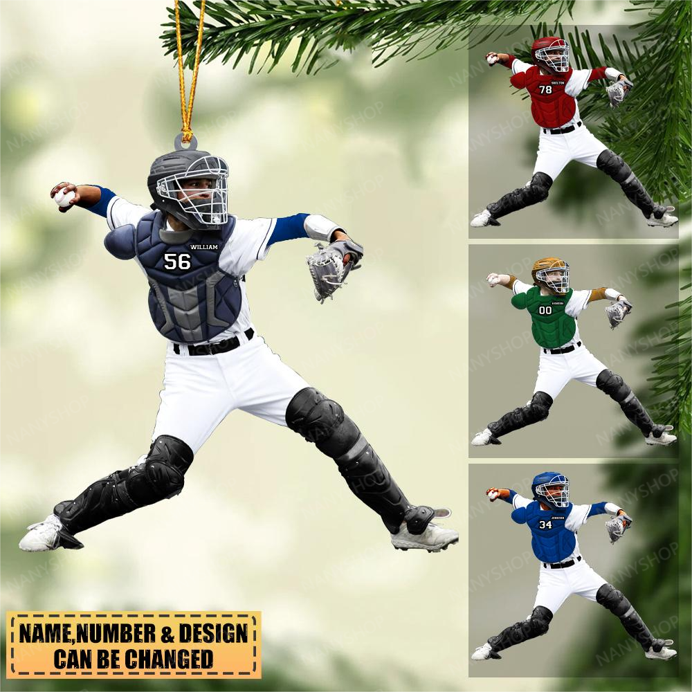 Personalized Baseball players-Pitcher-Two Sided Ornament