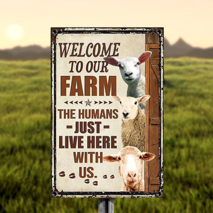 SHEEP LOVERS WELCOME TO OUR FARM METAL SIGN