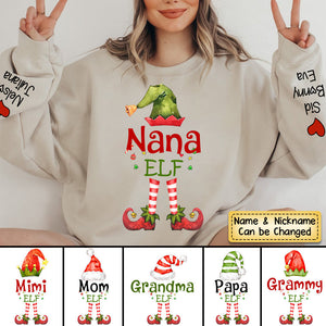 Personalized Sweatshirt Grandma Elf Christmas