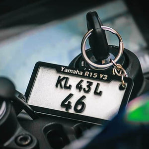 Number Plate Keychain With Name & Vehicle Model