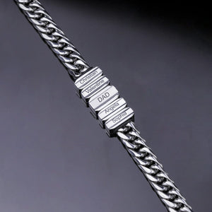 Father's Day Gift Cuba Link Men's Bracelet With Personalized Beads