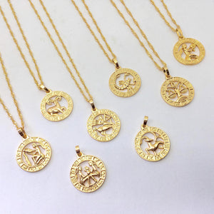 12 Constellation Zodiac Sign Necklace