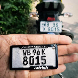Number Plate Keychain With Name & Vehicle Model