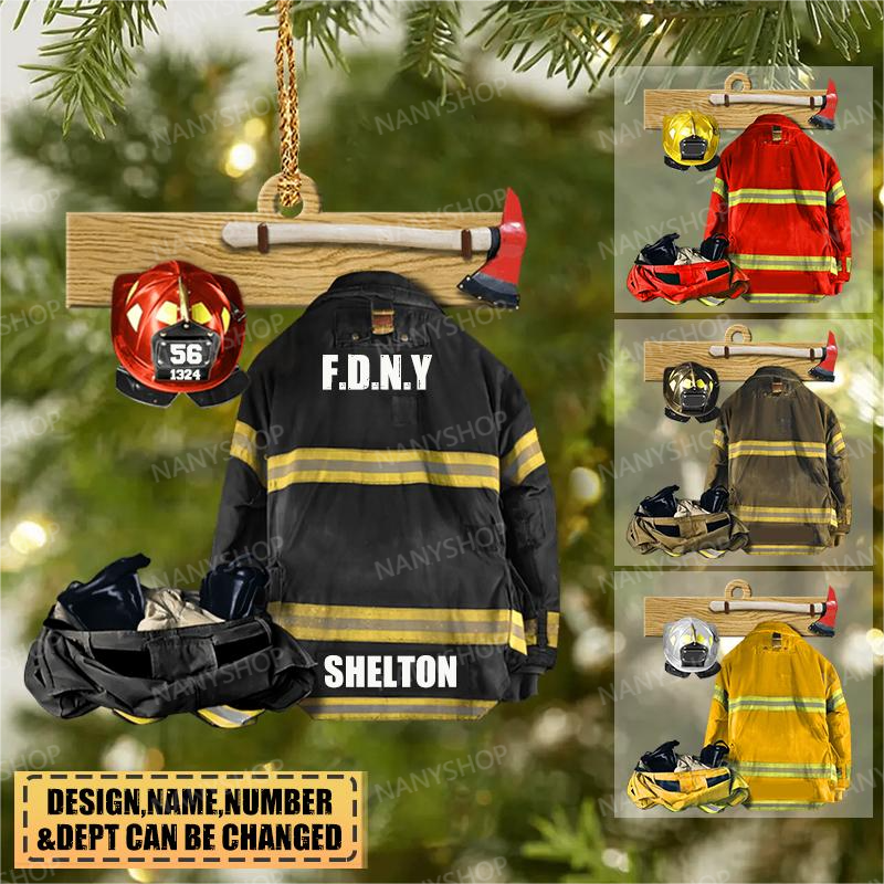 Personalized Firefighter Ornament Firefighter Armor Christmas-Two Sided Ornament