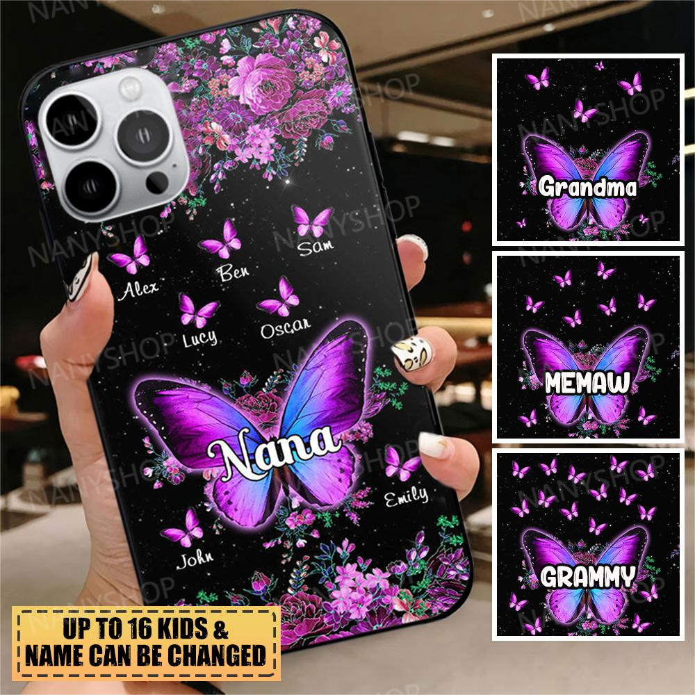 Personalized Grandma - Mom Flower Butterfly Kids Phonecase