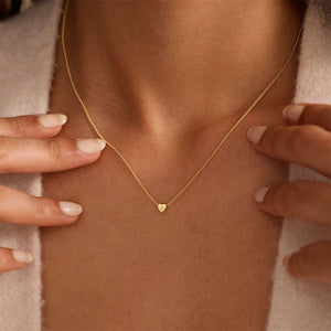 Personalized 3D Heart Charm Necklace, Minimalist Heart Pendent, Custom Initial Heart Necklace, Mother's Day Jewelry Gift for Her